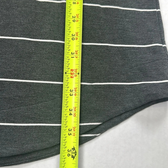 Soma Wknd Grey White Stripes Soft Lace Up Dress Long Sleeve Womens Size Small - Picture 9 of 13